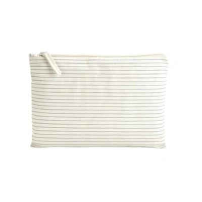 Image of Westford Mill W253 Striped Organic Cotton Accessory Pouch Grey Stripe S