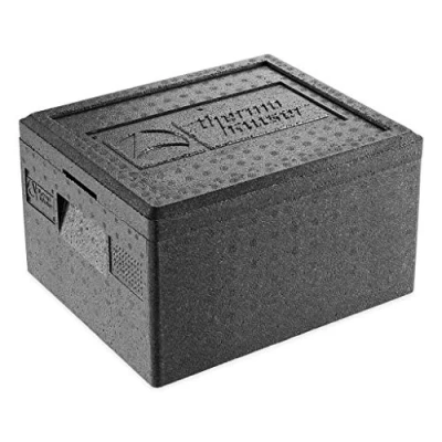 Image of thermohauser EPP Thermal Box GN 1/2 with Lid 14 Litre Volume 39 x 33 23 cm Black