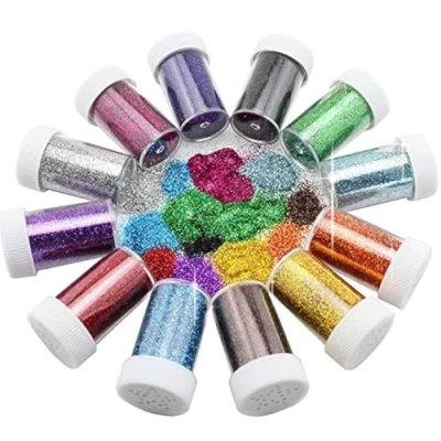 Image of Xshelley Glitter Shakers for Children Kid&#039;s Craft Activities,Arts &amp; Crafts Glitter,Card Making,Decorating,12 Assorted Colours
