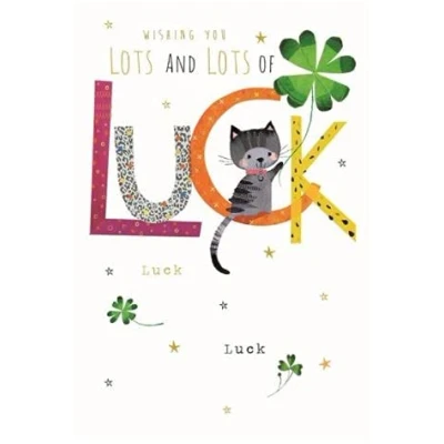 Image of Nigel Quiney Female Open Good Luck Card from Lucky Cat Gold Foil Finish for Her
