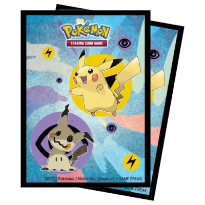 Image of Ultra PRO Pokémon Pikachu &amp; Mimikyu 65ct Deck Protector Sleeves for Standard Size Cards Protect Collectible Cards, Trading Gaming Ultimate Card Protection ChromaFushion Tech