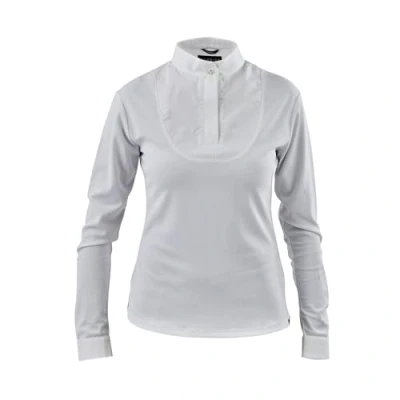 Image of Shires Aubrion Long Sleeve Stock Shirt White XS