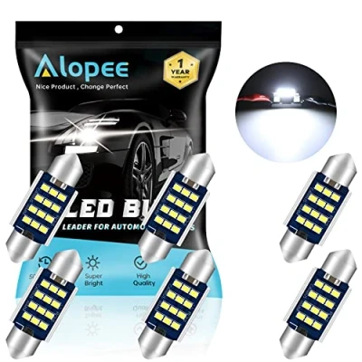 Image of Alopee 36mm 6418 Festoon LED Car Bulb,6461C5W Bulbs 9 28V 2016 12SMD Xenon White No Polarity CANbus 4410 DE3423 C5W for Interior Lights Dome Reading Map Trunk Courtesy Light
