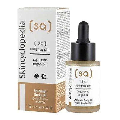 Image of Skincyclopedia Shimmer Body Oil with 5% Argan, Shea and Castor Oil, Squalane Gold Dust Instant Hydration Radiance, 30ml