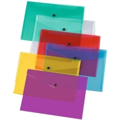 Image of 12 Pack File Folders A4 Plastic Wallets Documents School Office Stationary Paper Filing