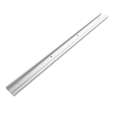Image of PovKeever 600mm T Track Slot Miter Jig Fixture Straight Edge with Scale Miter,Clamping Tool Aluminum Alloy Screw Guide for Woodworking Stop Router Table