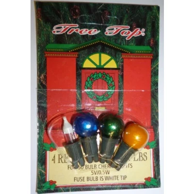 Image of 3 Multi Coloured Spare Replacement Berry Bulbs 5v 0.5w &amp; 1 Fuse Bulb (SB244)