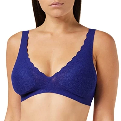 Image of Sloggi Womens Zero Feel Lace Bralette Blue Polyamide Size Medium