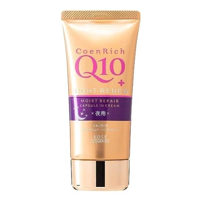 Image of Kose Coen Rich Q10 Night Renew Hand Cream 80g (Green Tea Set)