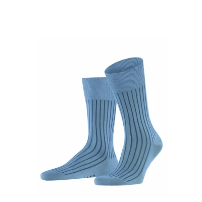 Image of FALKE Men&#039;s Shadow M So Cotton Patterned 1 Pair Socks, Blue Cornflower 6554, 5.5 6.5