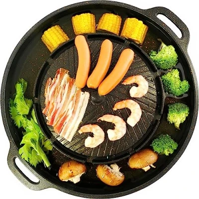 Image of TomYang BBQ Camping Pan The Original Thai Grill &amp; Hot Pot, Korean Grill, Mookata Pot