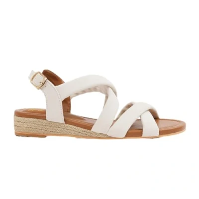 Image of Fashion Thirsty Women Cross Strap Wedge Heel Sandals Strappy Formal Office Travel Summer Holiday Espadrilles Sandal Wide Fit Ladies Casual Comfy Shoes