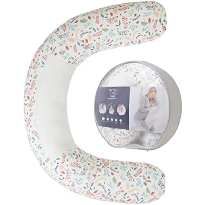 Image of PurFlo Breathe Pregnancy Pillow Revolutionary Fully Breathable Maternity With Luxurious Soft Jersey Cover Use as Body Pillow, Leg Nursing &amp; Tummy Time Botanical