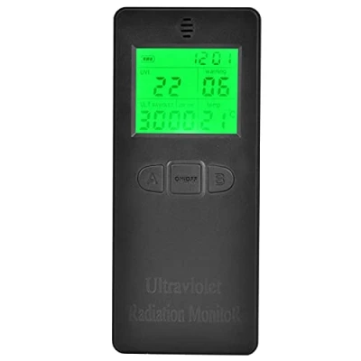 Image of Fishawk Digital Ultraviolet Radiation Detector, Handheld UV Index Sensor with Temperature Display, Portable UVI Light Meter Solar Radiations for Outdoor, Lamps