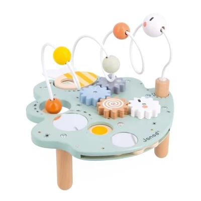 Image of Janod Sweet Cocoon Activity Table 5 Early Years Activities Learning Toy Develops Fine Motor Skills FSC Wood Leaf 18 Months +, J04056