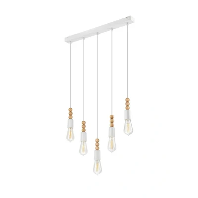 Image of Simon Cluster Pendant Ceiling Light White, 5x E27