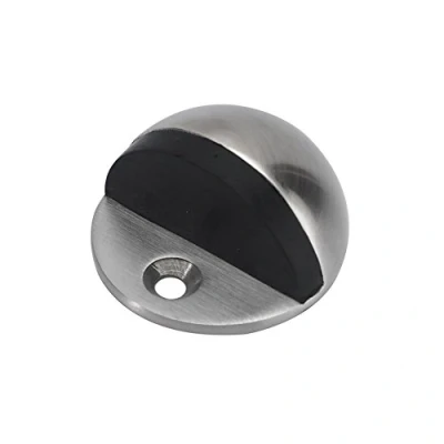 Image of TaleeMall Half Moon Oval Floor Door Stop Solid Stainless Steel Stopper and Rubber Bumper (1 Pcs)