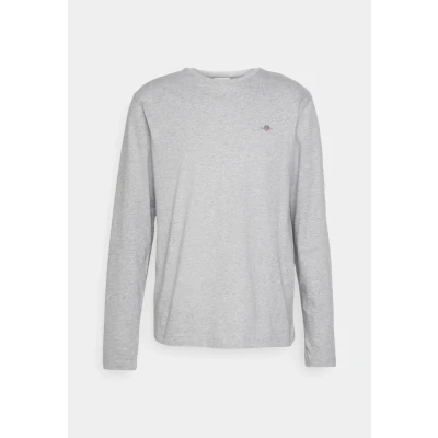 Image of GANT Men&#039;s Reg Shield LS T Shirt, Grey, 3XL