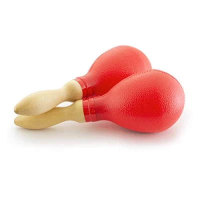 Image of TIGER MAR7 RD Full Size Maracas with Wooden Handles Red One Pair