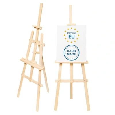 Image of Wooden Easel Large 180 cm Wedding Canvas Stand Height Adjustable easels for Painters Field Children and Adults Beech Wood