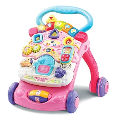 Image of VTech Super Pink Talking Walker, Foldable Baby Detachable Learning Board, Activity and Development Toy, to Walk, Gift for Babies from 9 Months