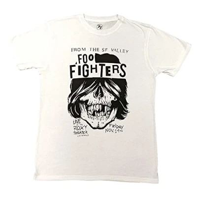 Image of Paradiso Clothing FOO Fighters ROXY Flyer Unisex Print Tshirt, Size: Large, White