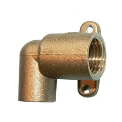 Image of Pack of 2 Wall Connectors Angled 1/2&quot; x 15mm (Known as Gas Fittings/Wall Plate / Elbow/Pipe Also Available in 1,2,5 and 10 Bag Quantities)