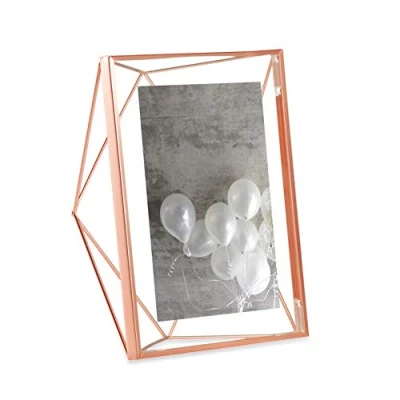 Image of Umbra Prisma Picture Frame, 5 x 7 Photo Display for Desk or Wall, Copper