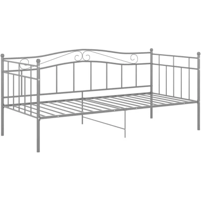 Image of vidaXL Sofa Bed Frame Bedroom Furniture Accessory Day Base Guest Sleepover Bedstead for Adults Children Grey Metal 90x200 cm