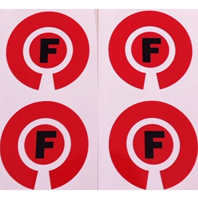 Image of Crown Green Lawn Indoor Bowls Adhesive Lettered Coloured Marker Labels Set of 4 (Red, F)