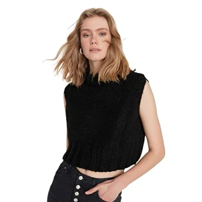 Image of Trendyol Women Regular Basic Turtleneck Knitwear Sweater Black