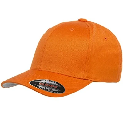 Image of Flexfit Men&#039;s Athletic Baseball Fitted Cap, Orange, L XL