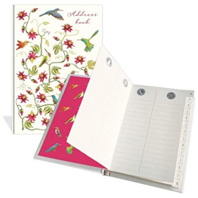 Image of Luxury Pocket Address Book Pretty Flowers and Birds Design 104 Pages Size 91mm x 130mm