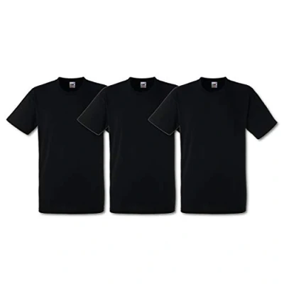 Image of Fruit of the Loom Men&#039;s Heavy T Shirt, Black, M UK
