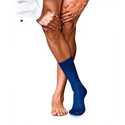 Image of FALKE Men&#039;s No. 7 M SO Wool Plain 1 Pair Socks, Blue (Royal 6000), 5.5 6.5