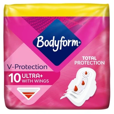 Image of Bodyform Ultra with Wings, Normal Perfume Free 10 Sanitary Towels