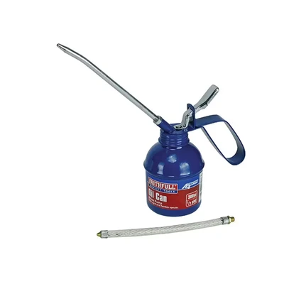 Image of Faithfull FAIOC300 Oil Can 300ml Pistol Type Includes Rigid and Flexible Spouts, brass