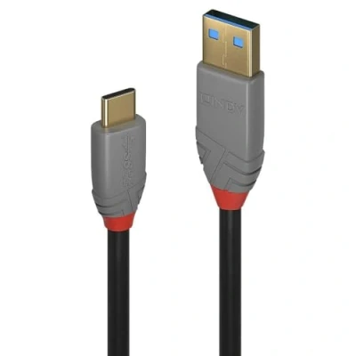 Image of Lindy 1.5m USB C to A 3.2 Gen 2 Cable, 10Gbps, 100W 5A, PD, Fast Charging Data Cord for C, External SSD, MacBook Pro, iPad, iPhone 15