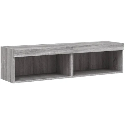 Image of vidaXL TV Cabinets with LED Lights 2 pcs Grey Sonoma 60x30x30 cm