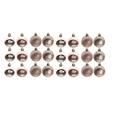 Image of PMS SET OF 24 6CM BAUBLES IN PVC BOX ROSE GOLD