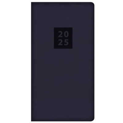 Image of 2025 Stylish Navy Textured Fabric Cover Slim Wallet Diary Week to View Planner