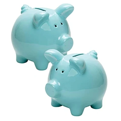 Image of simpahome Keepsake Gifts Ceramic Piggy Bank Duo Gift Sets: Blue Set