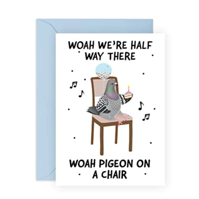 Image of Central 23 Funny Birthday Cards For Men Women &#039;Pigeon On A Chair&#039; Gifts Him Her Banter Humour Dad Mum Friends Comes With Stickers