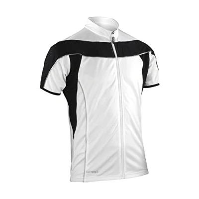 Image of Spiro Men&#039;s Bikewear Full Zip Tops White/Black, X Large