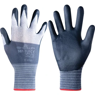 Image of SHOWA 381 Nitrile Coated Work Glove, Grey, L