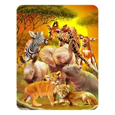Image of 3D LiveLife Magnet Kissing Cousins from Deluxebase. Lenticular Safari Fridge Magnet. Magnetic decor for kids and adults with artwork licensed renowned artist, Michael Searle