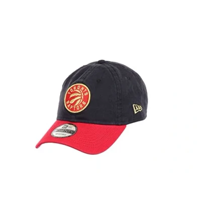 Image of New Era Toronto Raptors NBA Team Navy Red 9Twenty Unstructured Strapback Cap One Size