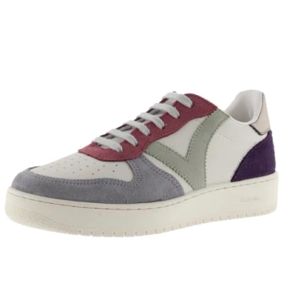 Image of victoria Madrid Leather Effect Low Tennis &amp; Multicolor Split Pieces Metallic Back 1258240 for Women Lavanda 39