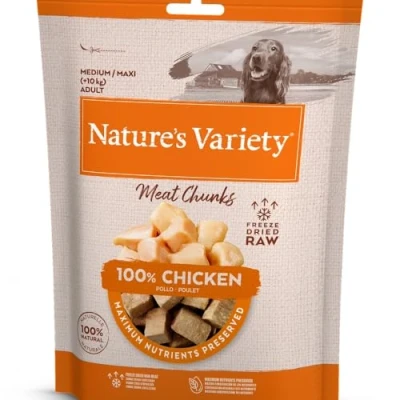 Image of Nature&#039;s Variety Freezed Dried 100% Beef Chunks for Adult Dogs 50 g