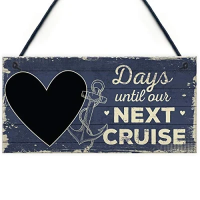 Image of RED OCEAN CHALKBOARD Holiday Countdown Sign Days Until Our Next Cruise Home Decor